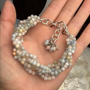 Elegant Moganite braided Beaded Bracelet